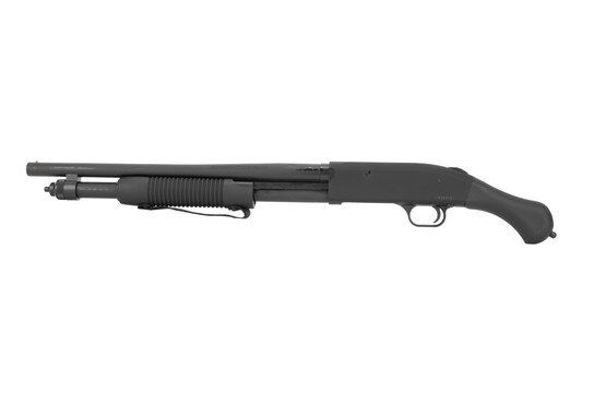 Mossberg 590 Shockwave 12 gauge shotgun features an 18.5 inch barrel